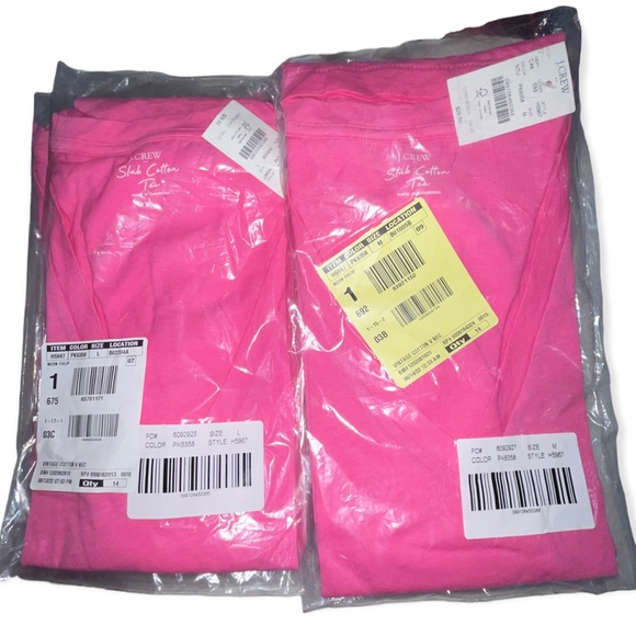 J. CREW V-Neck Tee Vintage Cotton Neon Tulip Short Sleeve T-Shirt - Picture 7 of 10